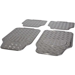 Set di tappetini auto OBI Carbonline, 4 pezzi, effetto lamiera mandorlata. Universali, lavabili.