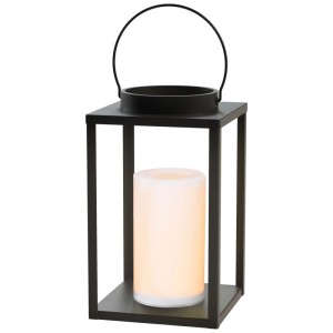 Lanterne solaire LED Schönenberger Castor noire, métal et plastique, 25x15x15 cm.