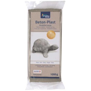 Pâte à modeler aspect béton, 1000g, gris béton, séchage à l'air. Idéale pour modeler et bricoler.