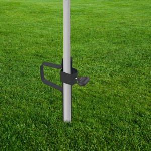 Doppler piquet de sol anthracite pour parasol, diamètre du tube 3,2 cm, fixé dans la pelouse.