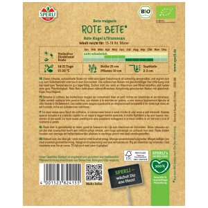 Graines de betterave rouge Sperli, variété Rote Kugel 2/Sturoman, pour env. 15-18 mètres linéaires.