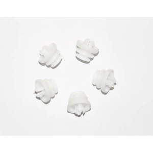 Spirella, jeu de 5 glisseurs supplémentaires pour barre de rideau de douche Surprise, en plastique blanc.