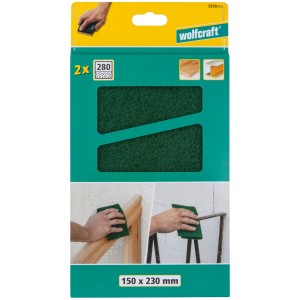 Wolfcraft Schleifvlies-Pads, Körnung 280, zum Schleifen von Holz und Metall.