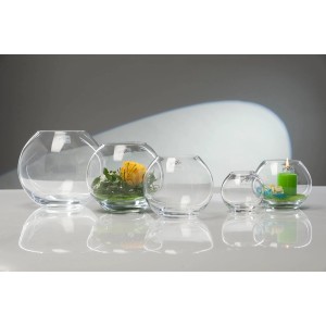 Vaso a globo Sandra Rich, vetro, Ø 15,5 cm, altezza 14 cm. Vasi sferici decorativi in varie dimensioni.