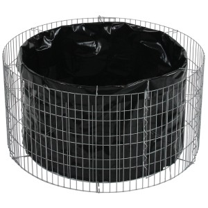 Jardinière surélevée ronde Bellissa Gabion Basic, Ø 81 cm, avec film. Idéale pour jardin et terrasse.