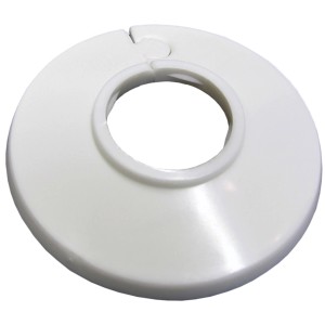Weiße Heizungsrohrrosette, 22 mm, aus Kunststoff für Laminat & Parkett.