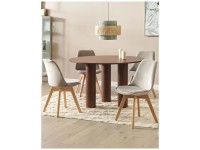 Beliani Chaise de salle à manger Dakota II velours Taupe lot de 2