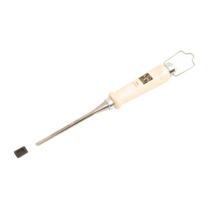 Ciseau à bois LUX 6 mm avec manche en hêtre et protection de lame.