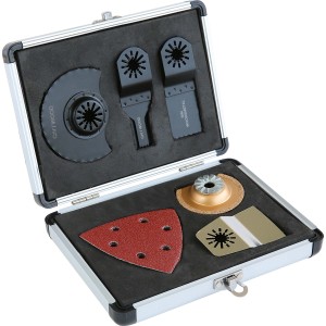 Set multi-outil LUX, 13 pièces dans une mallette en aluminium, accessoires pour outils multifonctions.