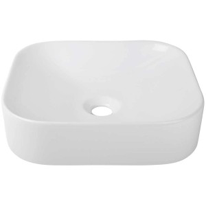 Vasque à poser ovale blanche Cuando, 45 cm, en céramique pour salles de bains modernes.