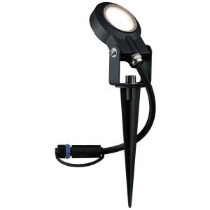Paulmann Plug & Shine Sting Starter Set: Faretto nero con picchetto per illuminazione esterna.
