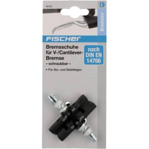 Pastiglie freno Fischer per freni V-Brake e cantilever, set da 2, per cerchi in alluminio e acciaio.
