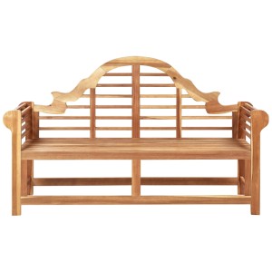 Banc de jardin Marlboro en bois d'acacia clair avec dossier haut incurvé et design à lattes.