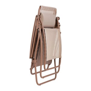 Sedia relax Lafuma R Clip Batyline piegata in Canyon. Lettino con struttura in tubolare d'acciaio.