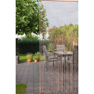 Rideau de porte décoratif Delhi en bois, 90x200cm, comme séparateur de pièce pour terrasse ou balcon.