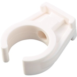 Clip per tubo bianco, semplice, Ø 28 mm, in plastica per fissaggio tubi.
