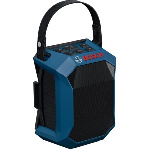 Altoparlante cordless Bluetooth Bosch Professional GPB 18V-1 C in blu e nero.