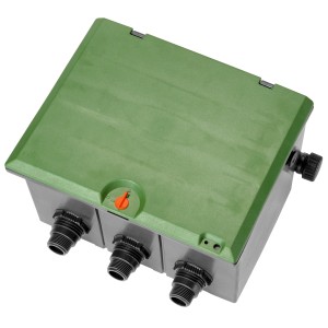 Boîte de vannes Gardena V3 pour 3 vannes d'irrigation, pour installation souterraine dans le jardin.