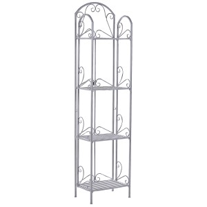 Beliani Scaffale bagno Valdivia, metallo grigio antico, con 4 ripiani in stile shabby chic.