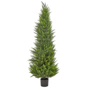Plante artificielle Beliani Cedar Tree, 153 cm de haut, aspect cyprès vert pour intérieur et extérieur.