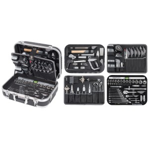 Kraftwerk Coffret à outils B100 ABS 170 pièces avec assortiment d'outils, idéal pour les artisans.