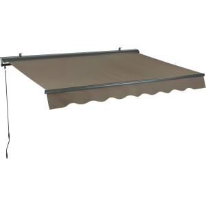 Tenda a cassonetto Belport 3x2m color tortora con motore per terrazza o balcone.