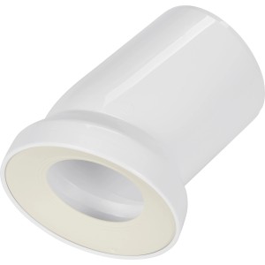 Raccord WC blanc à 22 degrés pour raccorder les WC au sol à la canalisation d'évacuation.