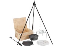 Jamestown Dutch-Oven-Set Dreibein Schwarz 6-tlg.