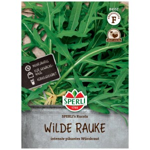 Sachet de graines de roquette sauvage 'Sperli's Rucola', herbe aromatique vivace pour plates-bandes, pots et serres.