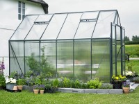 Halls Gewächshaus Magnum 128 Stegdoppelplatten Grün 9,9 m²