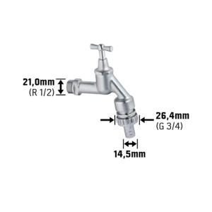 Robinet de puisage LUX avec clapet anti-retour, 18,6 mm (1/2), chromé.