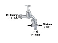 LUX Auslaufventil mit Rückflussverhinderer 18,6 mm (1/2 LUX Auslaufventil mit Rückflussverhinderer 18,6 mm (1/2