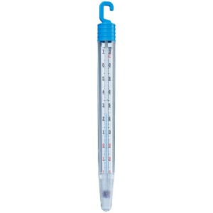 Thermomètre de poche universel Möller Therm, 13 cm, avec crochet de suspension bleu.