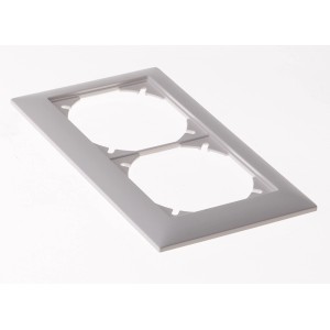 Feller EdizioDue Cornice di copertura a incasso, 2 posti, bianco per scatole di derivazione.