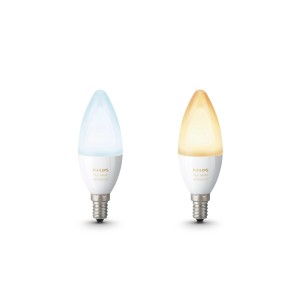 Philips Hue LED Lampe E14, 2er-Set: Intelligente Beleuchtung mit warmweissem und tageslichtweissem Licht.