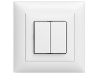 Feller Doppel-Druckschalter EdizioDue 3 + 3 Weiss