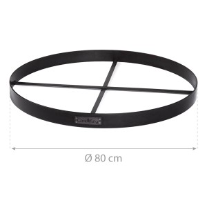 Base en acier CookKing pour braséros (Ø 80 cm) en noir. Accessoire pour un support stable et une protection.