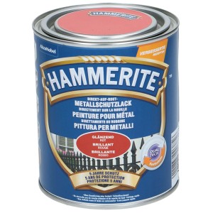 Hammerite Metall-Schutzlack Rot glänzend, 750ml Dose. Rostschutz, Grundierung und Lack in einem.