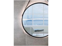 Design-Lichtspiegel Silver Barbier matt Schwarz Ø 50 cm Design-Lichtspiegel Silver Barbier matt Schwarz Ø 50 cm