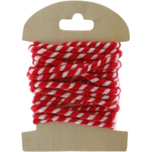 Nastro natalizio in feltro di lana, a strisce rosse e bianche, rotolo da 3 m per decorazioni natalizie.