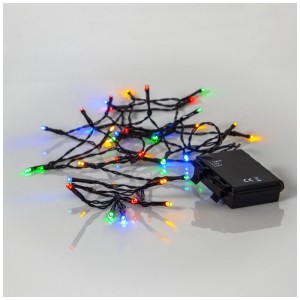 Guirlande lumineuse LED Star Trading avec LED multicolores et boîtier à piles pour l'extérieur.