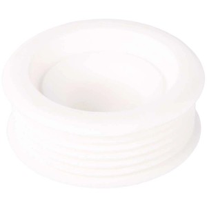 Raccord de tuyau de chasse d'eau blanc à 2 niveaux (Ø 28-45 mm x Ø 55 mm) en plastique pour tuyaux de chasse d'eau WC.