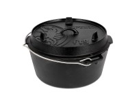 Petromax Dutch Oven Set FT9-T-Scrub Schwarz 7,5 l Planer Boden 2-tlg.