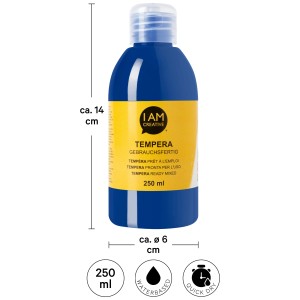 Flacon de peinture tempera bleu outremer I Am Creative, 250 ml, prête à l'emploi.