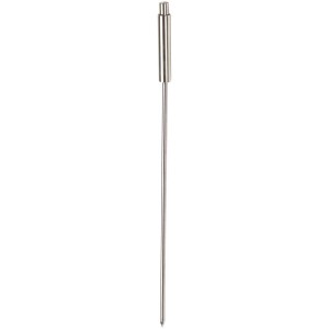 Zylinderförmige Edelstahlfackel in Silber, 110 cm hoch, für stimmungsvolle Gartendekoration.