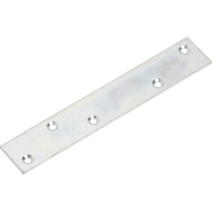 Verzinkter Flachverbinder, 170x30 mm, mit Löchern zur Befestigung von Möbelteilen.