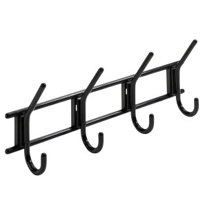 Appendiabiti Hettich nero in plastica con 4 ganci.