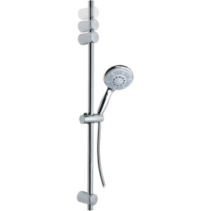 Verchromte Tesa Spaa Duschgarnitur mit Duschstange und Handbrause.