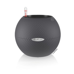 Pot de fleurs Lechuza Puro Color 20 gris ardoise, Ø 20 cm, forme sphérique.