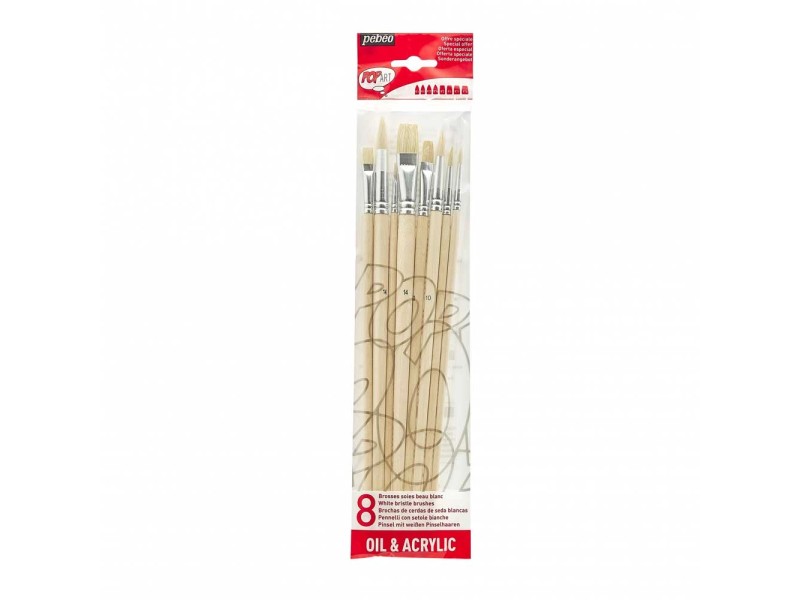 Fdit Pinceaux pour peinture à l'huile 8pcs ensemble de pinceaux d